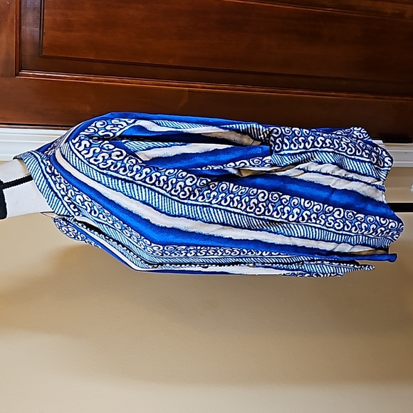 VINTAGE KATHY LEE BLOUSE PLUS 16W BLUE AQUA GOLD BUTTONS SHOULDER PADS TOP - Picture 6 of 8